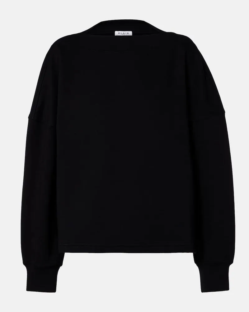 Alaïa Alaïa Sweatshirt aus Baumwoll-Jersey Schwarz