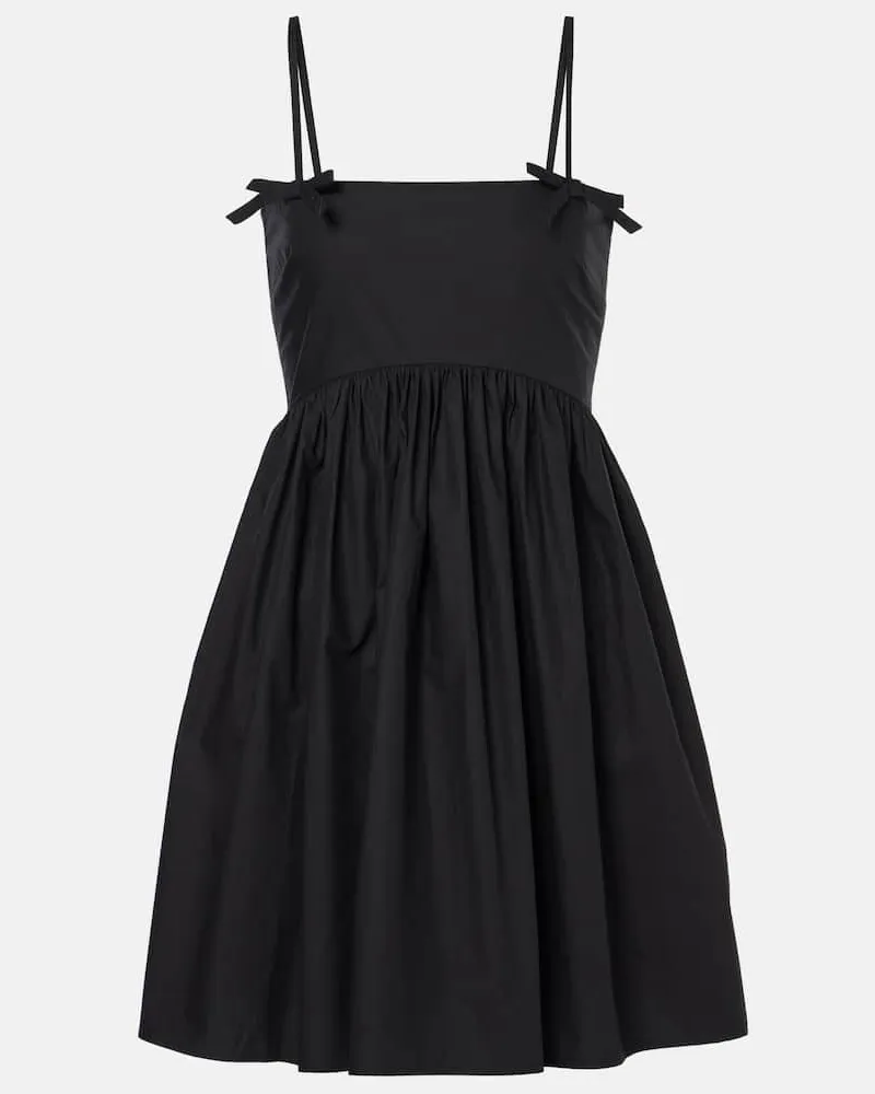 Ganni Minikleid aus Baumwolle Schwarz