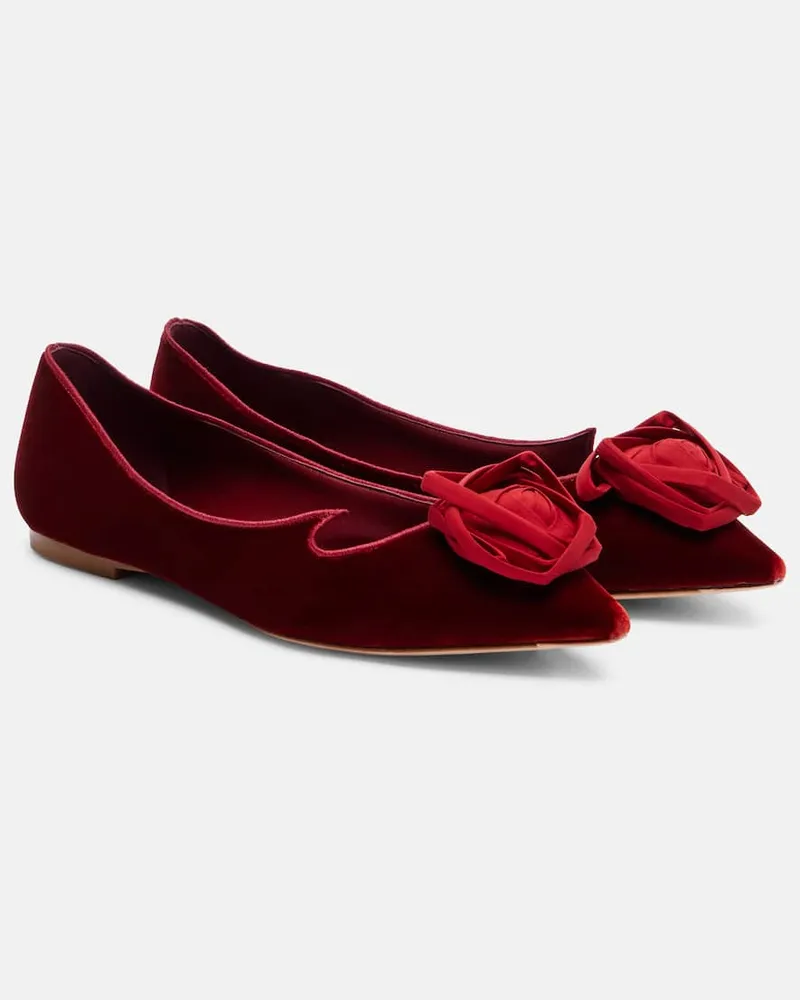 Roger Vivier Ballerinas I Love Vivier Rose aus Samt Rot