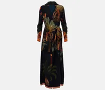 Bedrucktes Wickelkleid aus Seide
