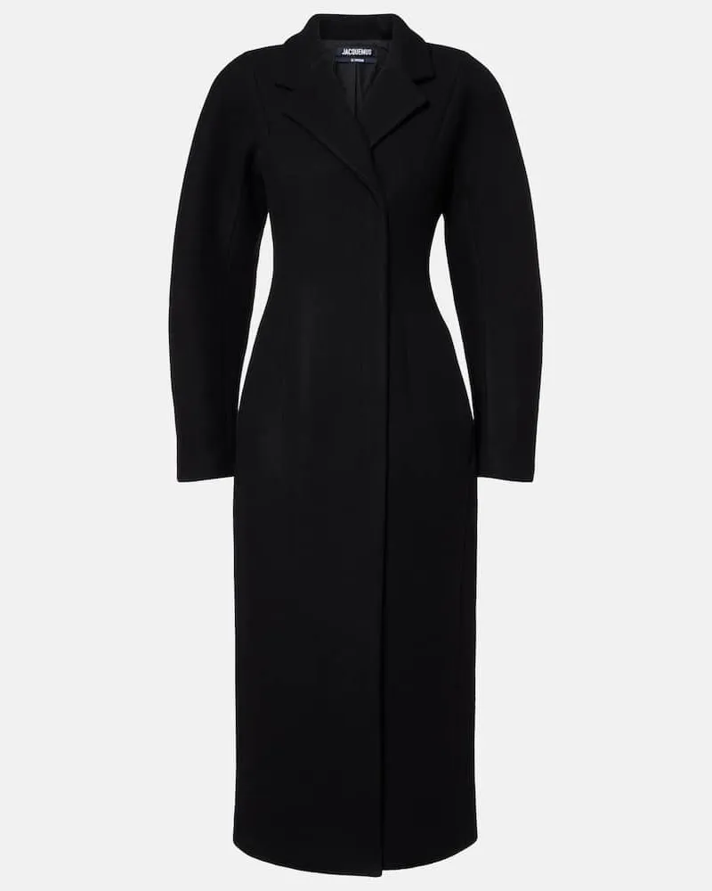 Jacquemus Mantel aus Schurwolle Schwarz