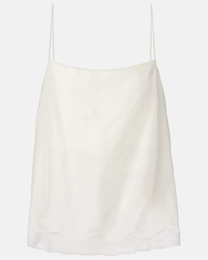 Dorothee Schumacher Top Playful Volumes aus Seide mit Spitze Weiß