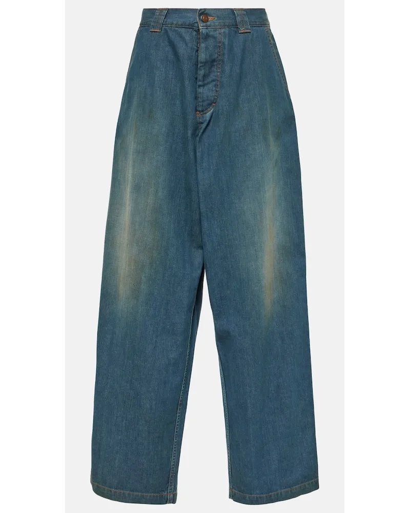 Maison Margiela Mid-Rise Wide-Leg Jeans Americana Blau