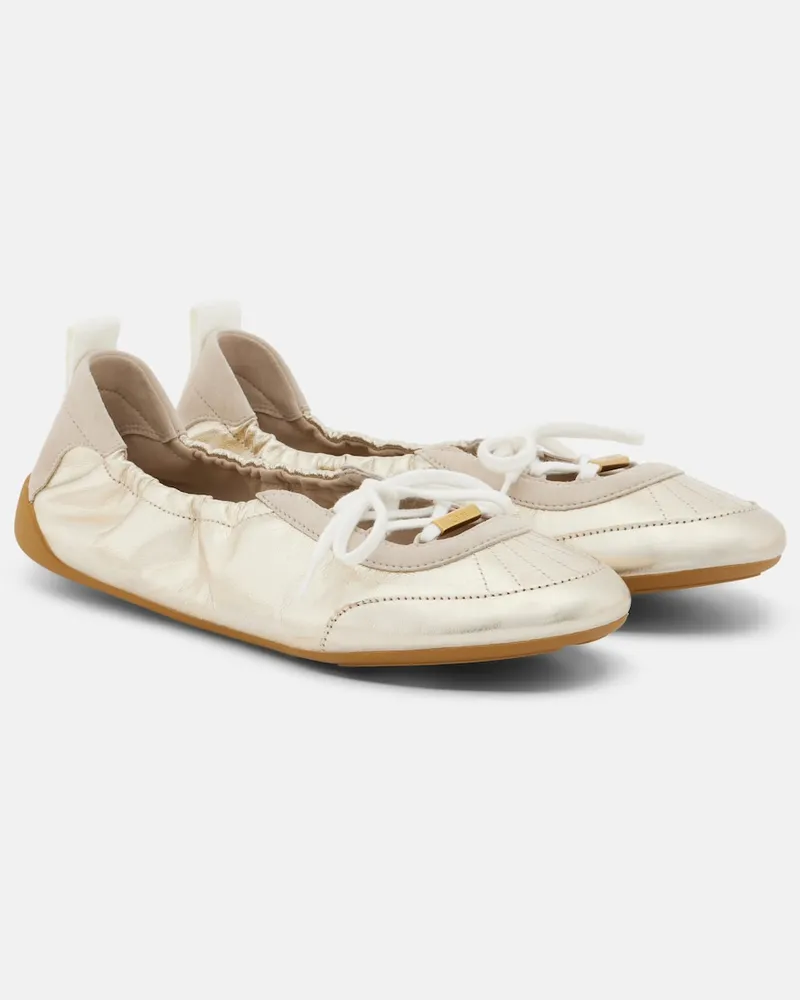 Chloé Chloé Ballerinas Chloé Kick aus Metallic-Leder Gold