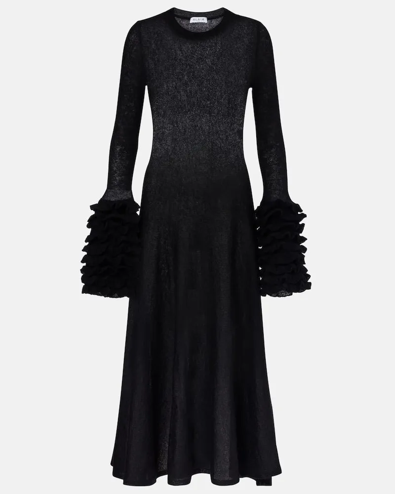 Alaïa Alaïa Midikleid aus einem Mohairgemisch Grau