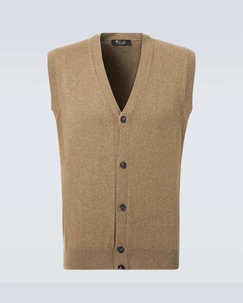 Loro Piana Pullunder Classic aus Kaschmir Braun