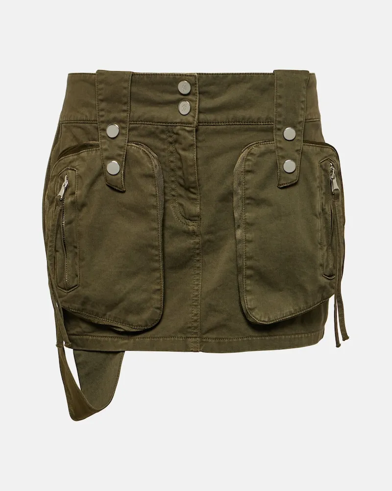 Blumarine Minirock aus Baumwoll-Twill Grün