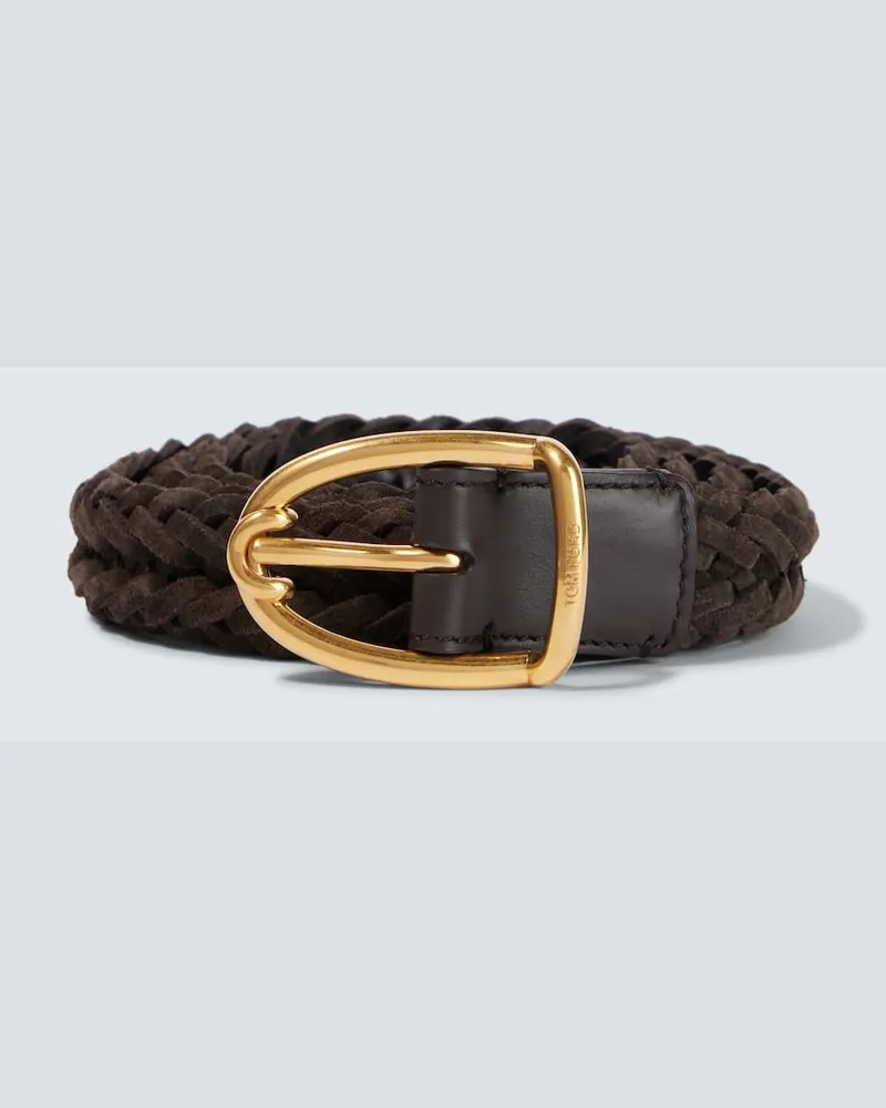 Tom Ford Gürtel aus Veloursleder Braun