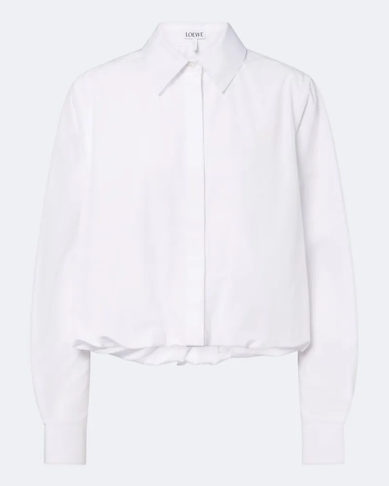 Loewe Cropped Hemd aus Baumwoll-Popeline Weiß