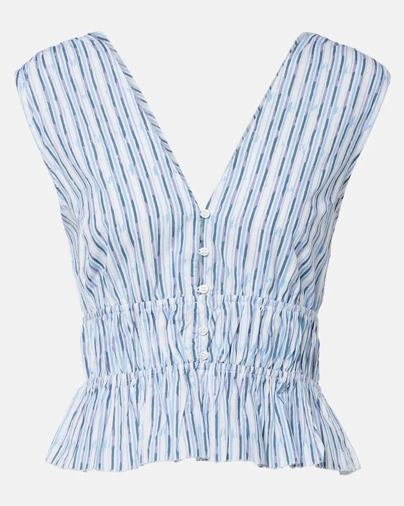 Velvet Top Verena aus einem Baumwollgemisch Blau