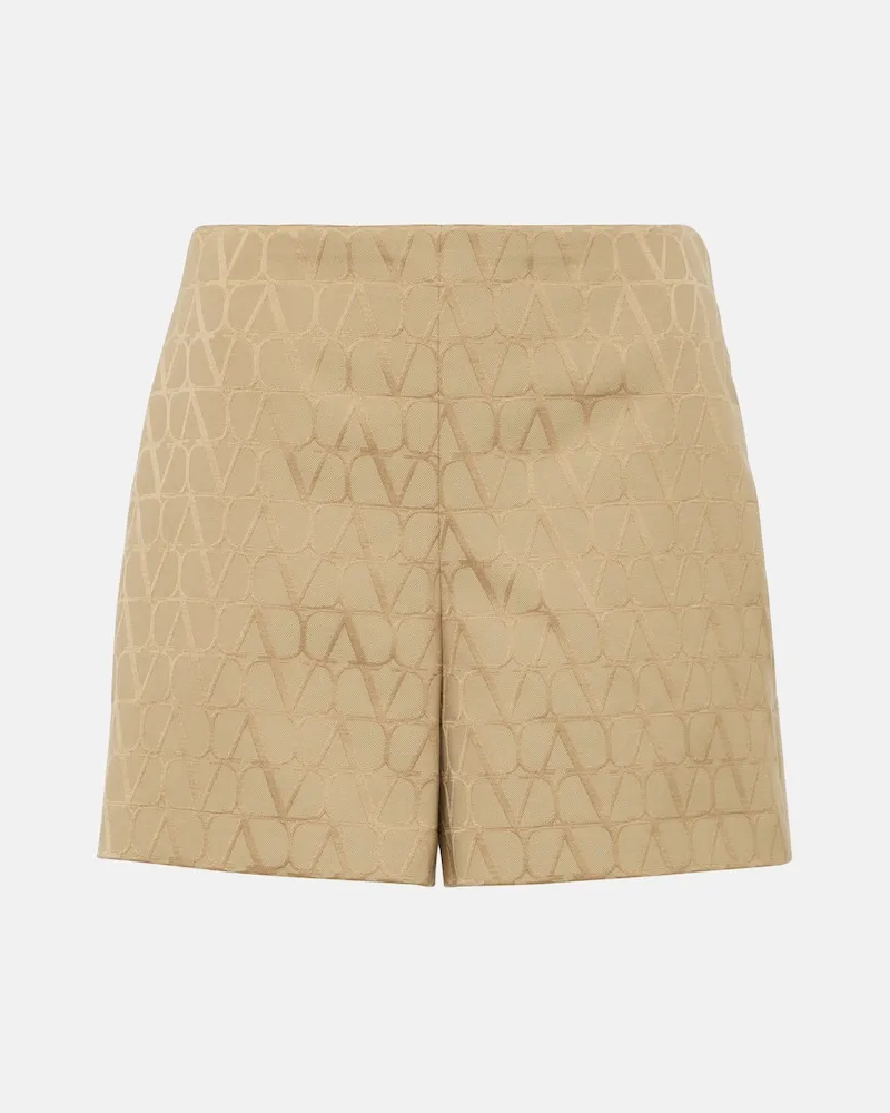 Valentino Garavani Shorts Toile Iconographe aus einem Baumwollgemisch Beige