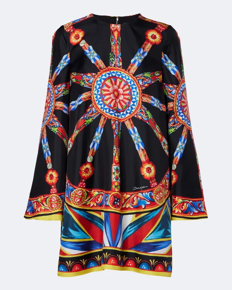 Dolce & Gabbana Kaftan Carretto aus Seiden-Twill Multicolor