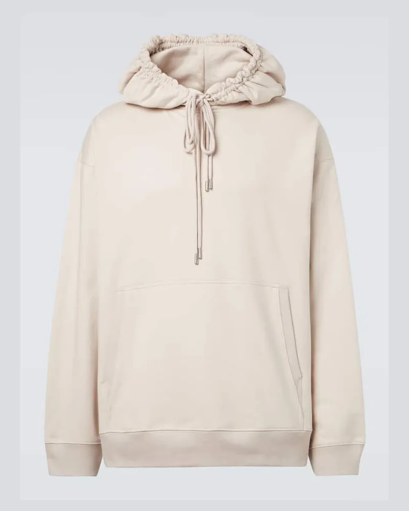 Dries van Noten Hoodie aus Baumwoll-Jersey Weiß