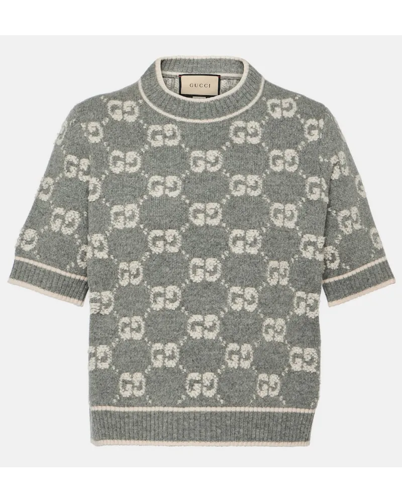 Gucci Top GG aus Wolle Grau