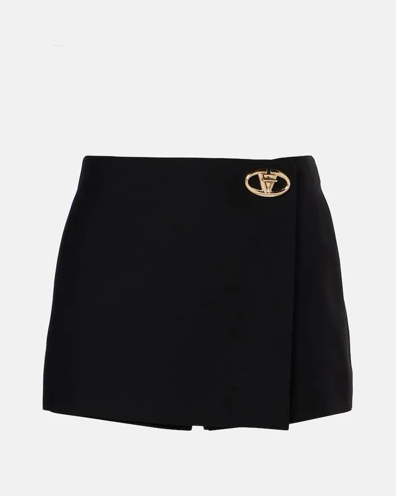 Valentino Garavani Skort VLogo Locker aus Crepe Couture Schwarz