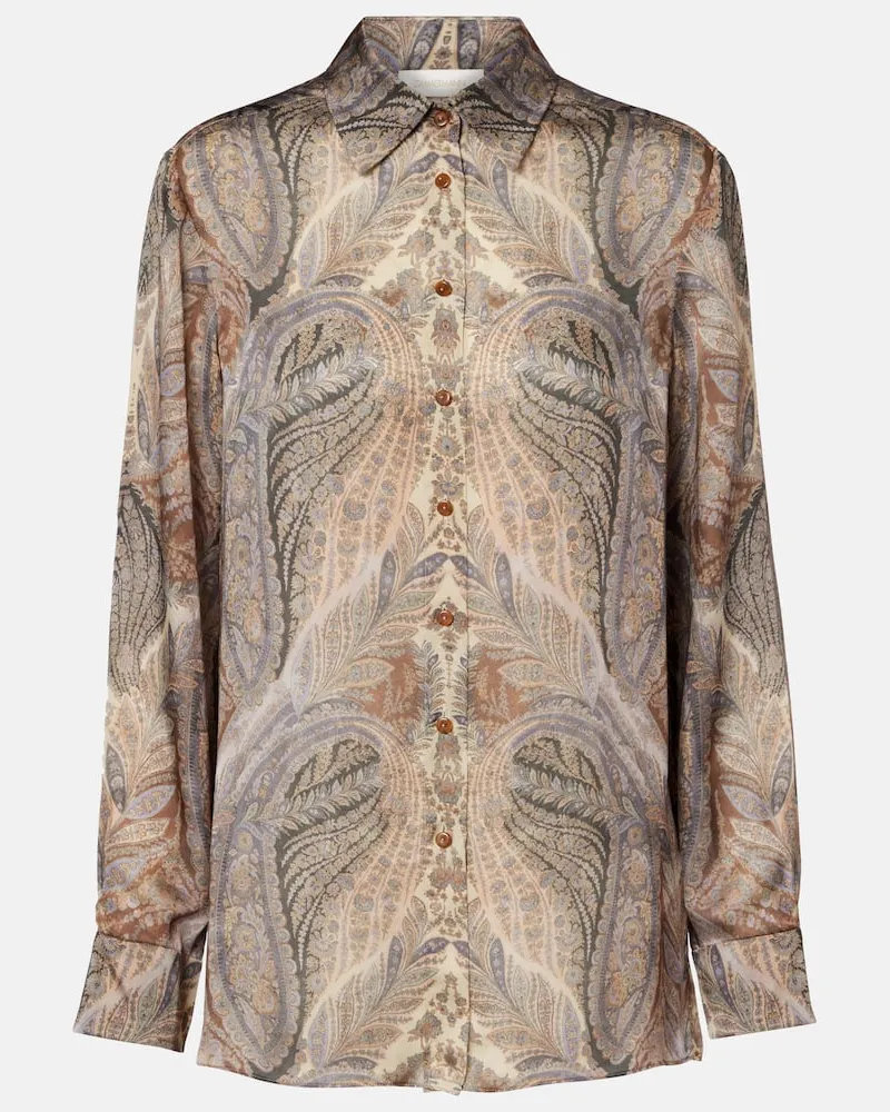 Zimmermann Hemd Hypnotic aus Seidensatin Multicolor
