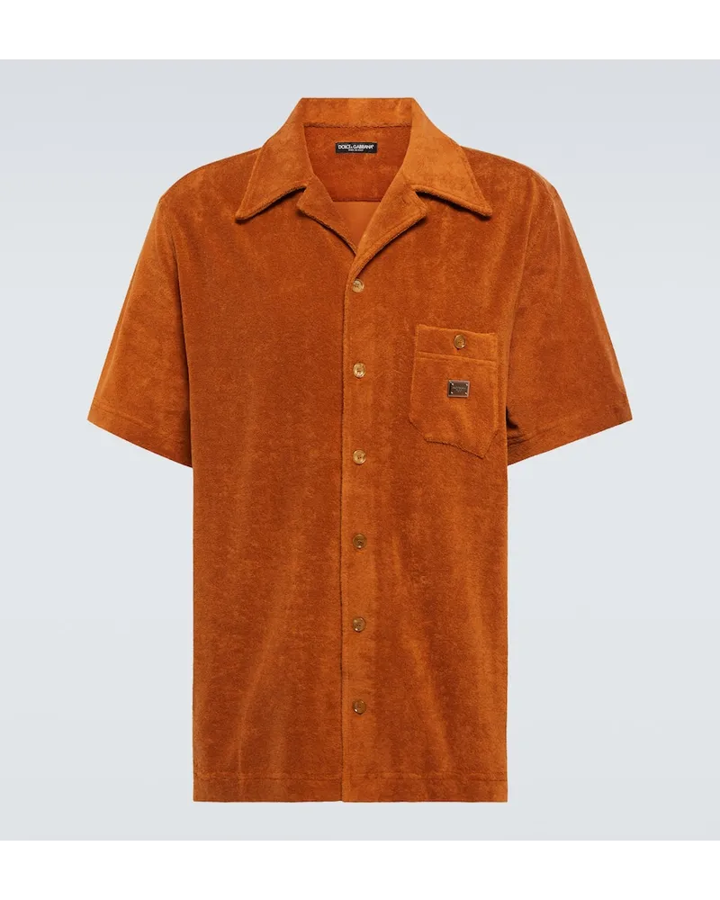 Dolce & Gabbana Hemd aus Frottee Orange