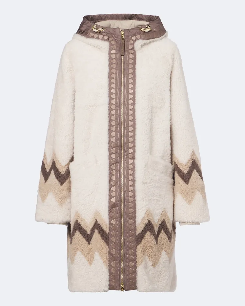 Bogner Wendbarer Mantel Niva aus Shearling Beige
