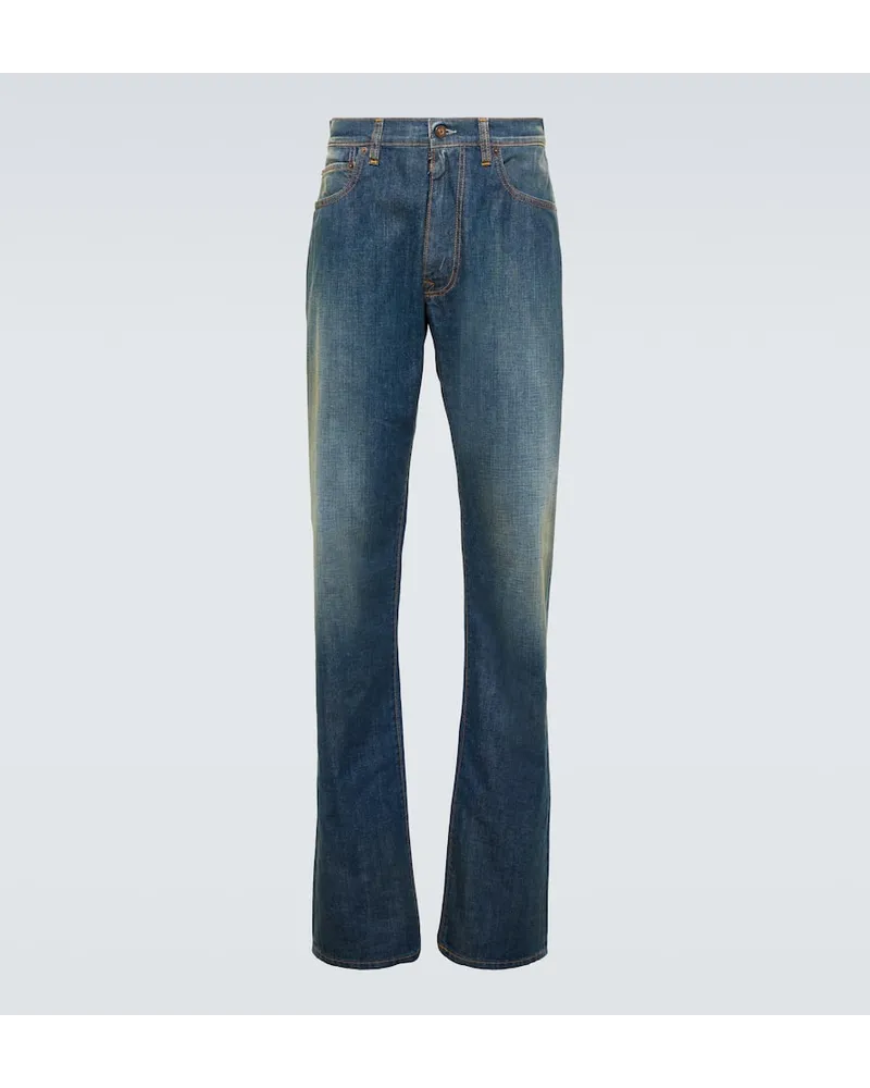 Maison Margiela Mid-Rise Straight Jeans Blau