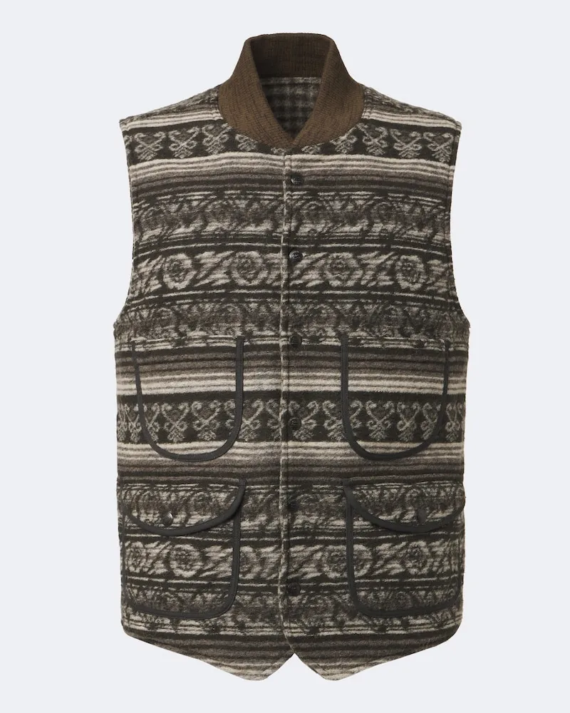 RRL Wendbare Weste aus Jacquard-Strick Multicolor