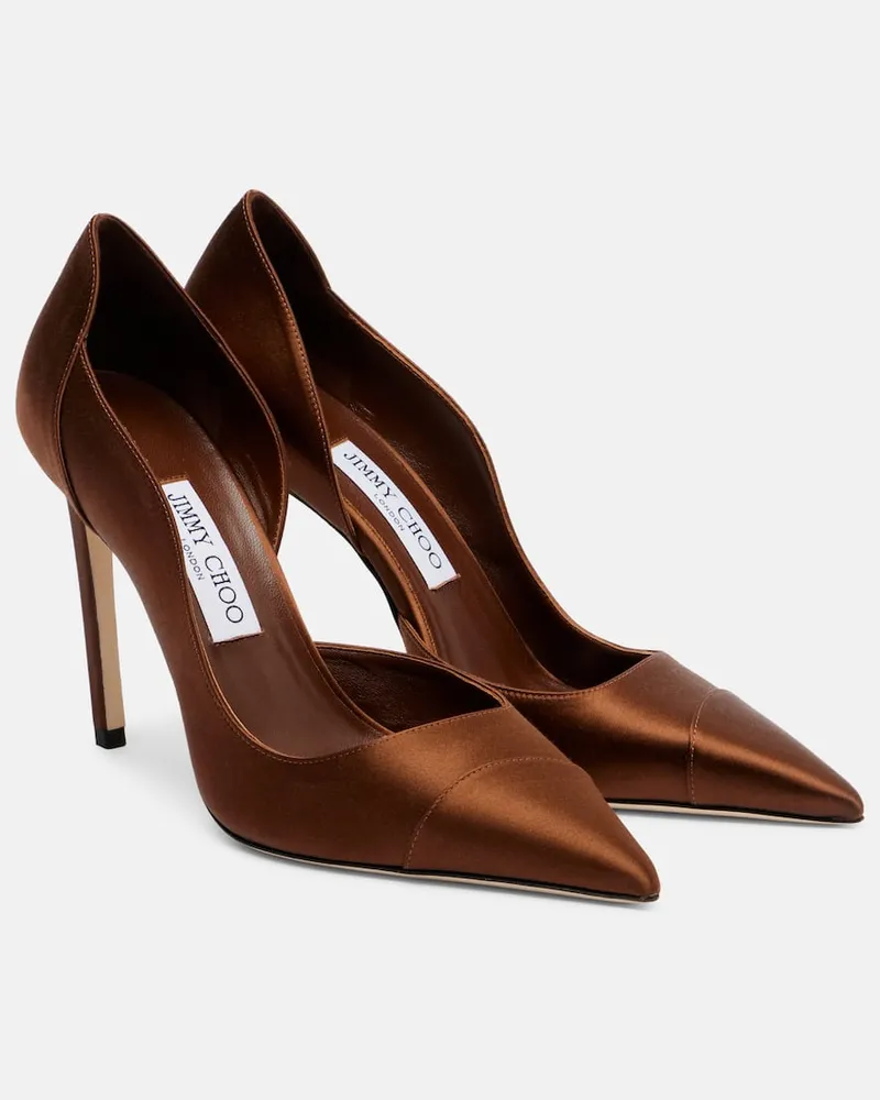 Jimmy Choo Pumps Brigitte 100 aus Satin Braun
