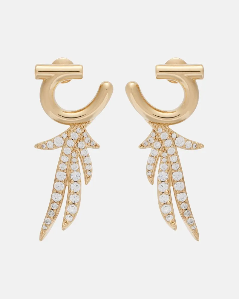 Ferragamo Ohrringe mit Kristallen Gold