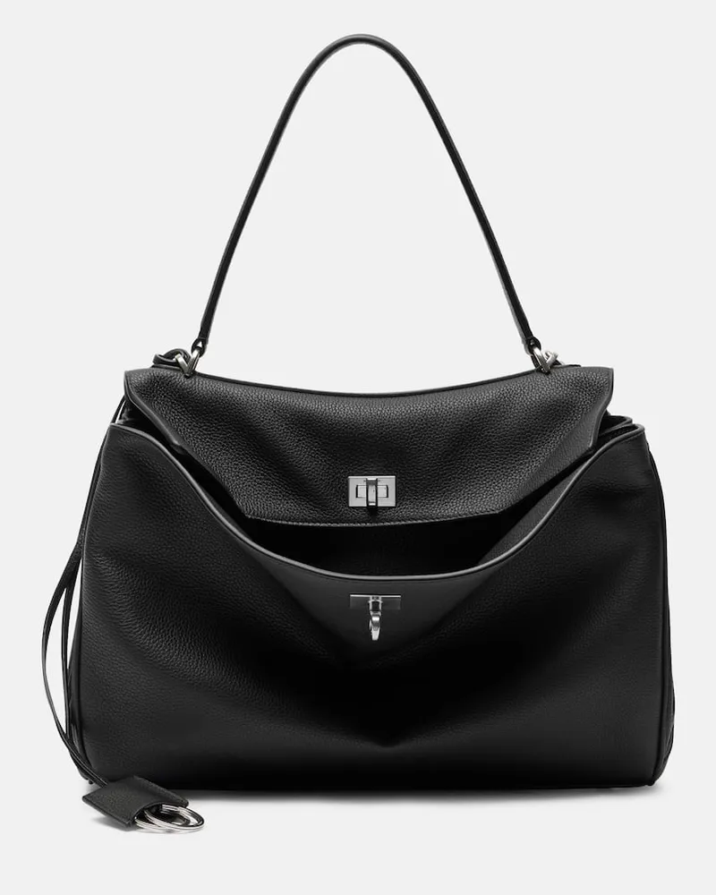 Balenciaga Tote Bag Rodeo Medium aus Leder Schwarz