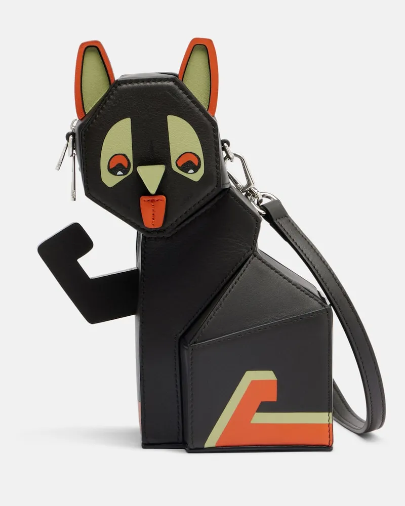 Loewe X Louis Wain Clutch aus Leder Schwarz