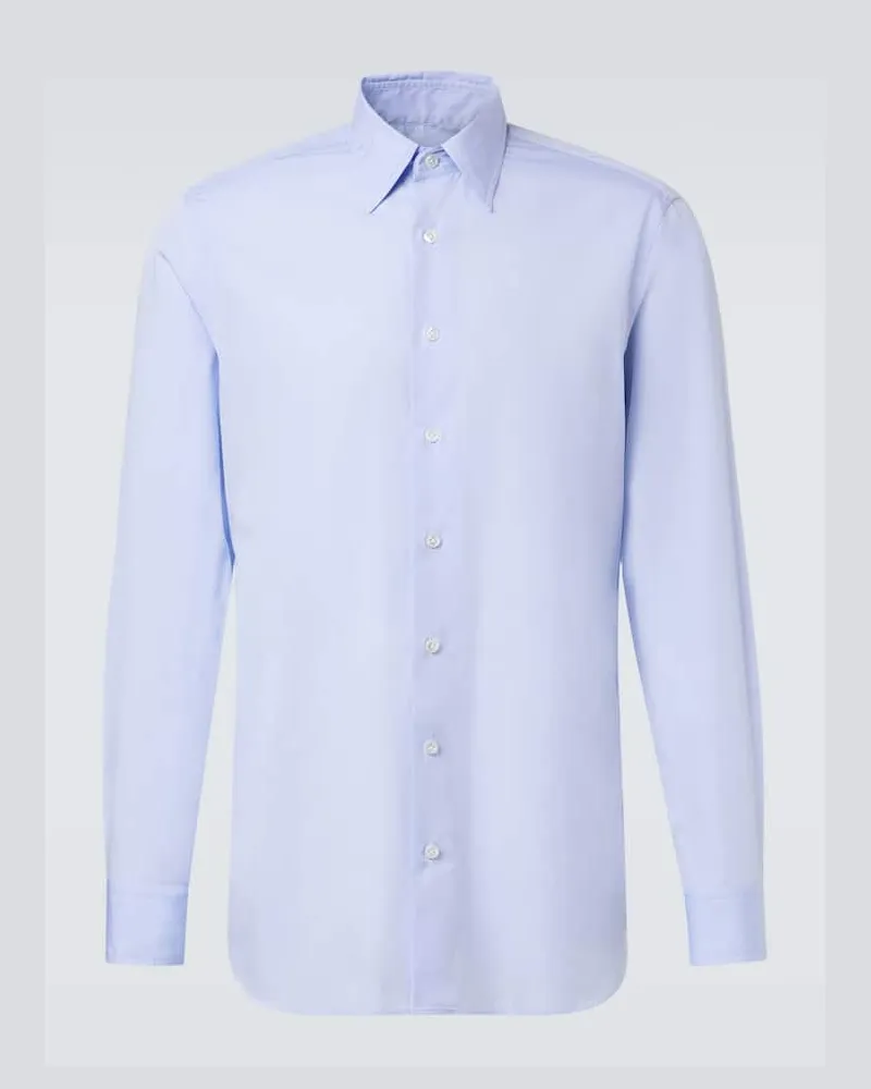 LARDINI Hemd aus Baumwollpopeline Blau