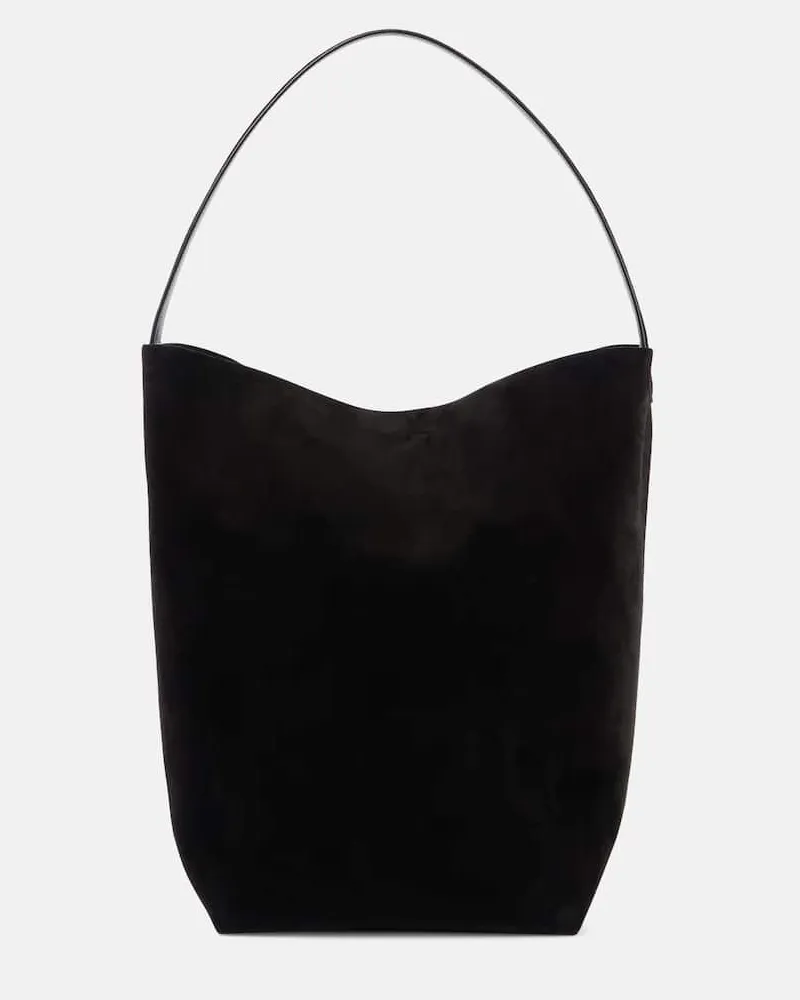 The Row Tote Bag N/S Park Large aus Veloursleder Schwarz