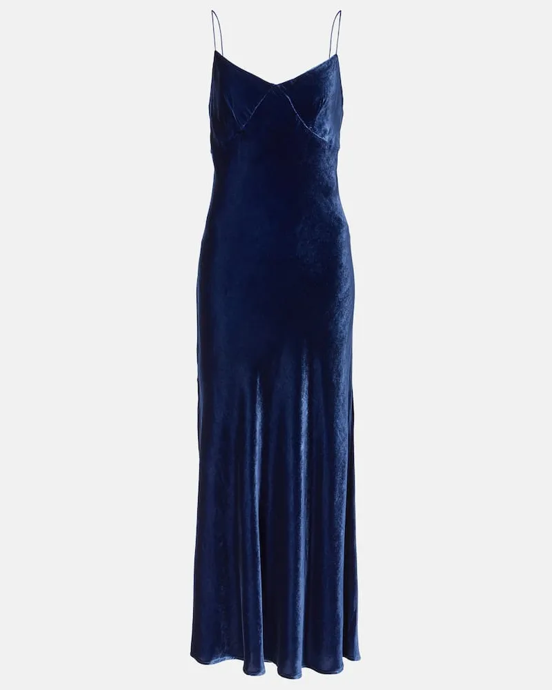 ASCENO Slipdress Alberta aus Samt Blau