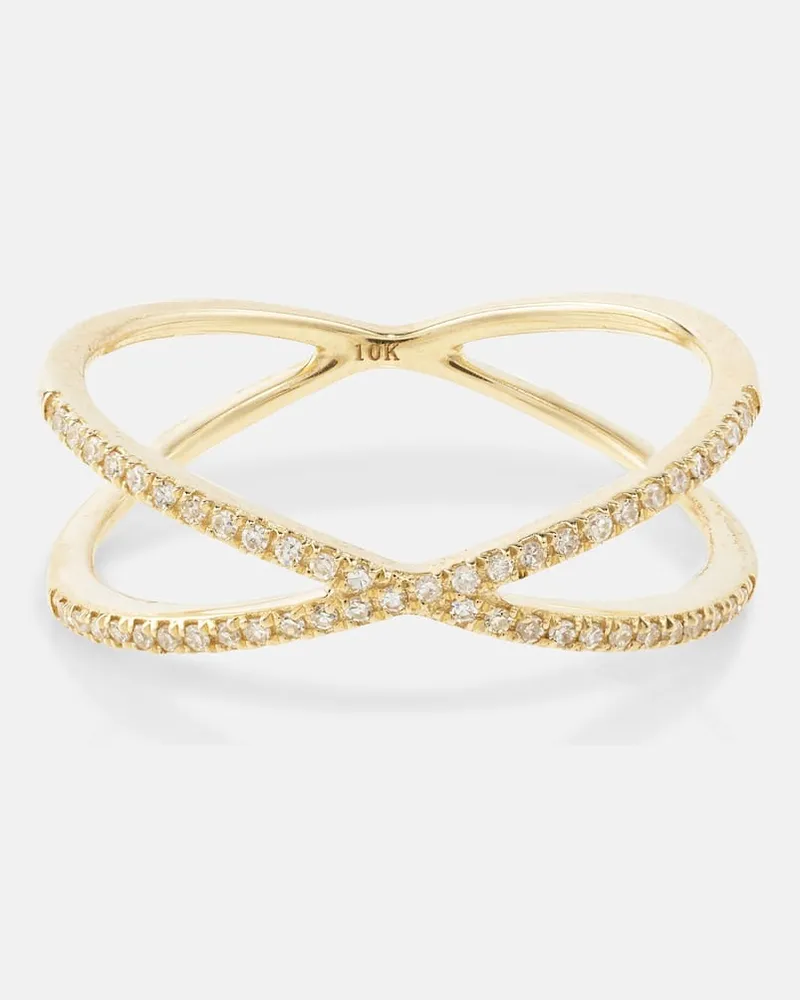 Stone & Strand Ring X aus 10kt aus Gelbgold mit Diamanten Gold