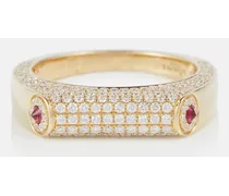 Ring Grace aus 14kt Gelbgold mit Diamanten und Rubinen