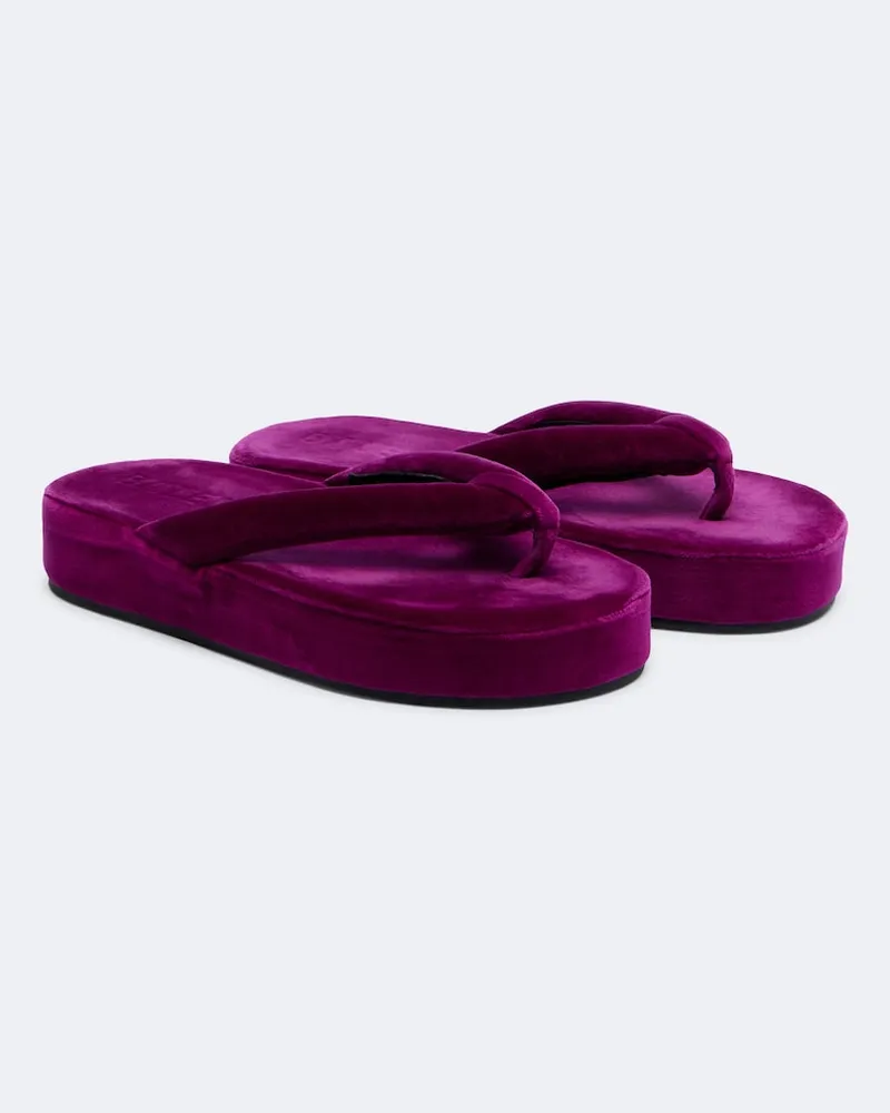 Balenciaga Plateausandalen Jet Lag aus Samt Violett
