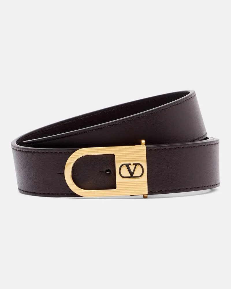 Valentino Garavani Gürtel VLogo Signature aus Leder Braun