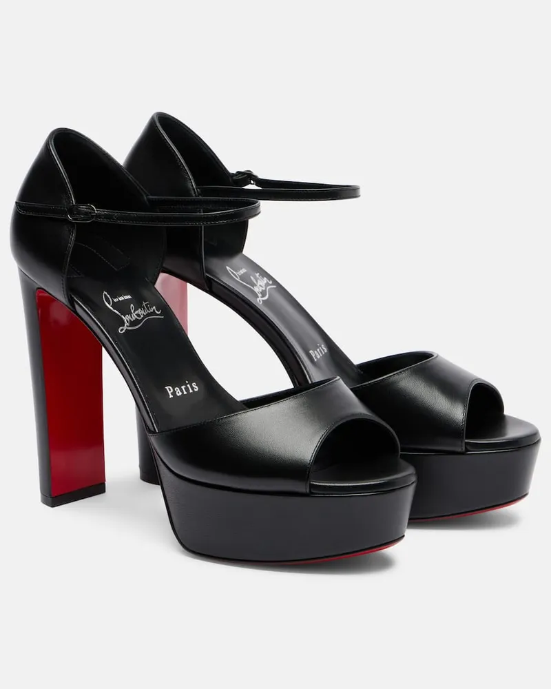 Christian Louboutin Plateausandalen Sandaloo 130 aus Leder Schwarz
