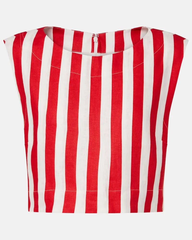 Posse Cropped-Top Martina aus Leinen Rot