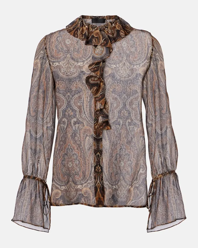 Nili Lotan Bluse Cecily aus Seidenchiffon Multicolor