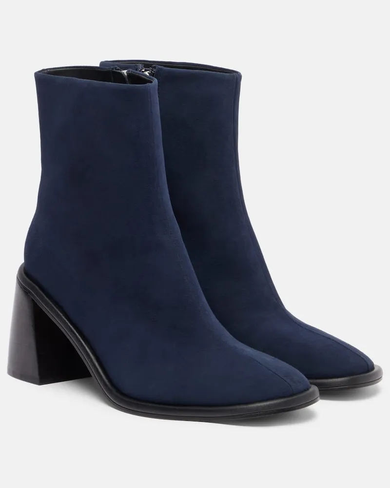 SOULIERS MARTINEZ Ankle Boots Teruele 80 aus Veloursleder Blau