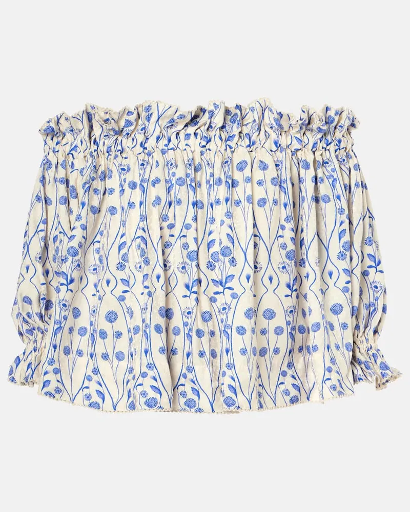 AGUA BENDITA Off-Shoulder-Bluse Urucu Weiß