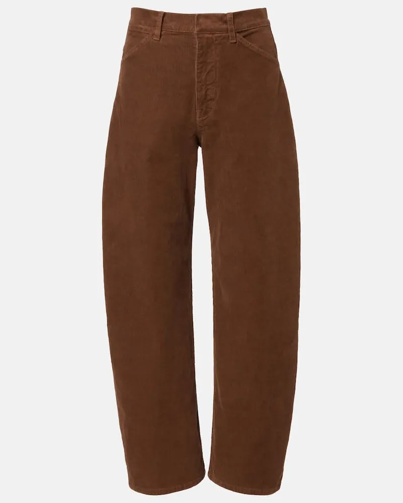 Nili Lotan Barrel-Hose Tribeca aus Cord Braun
