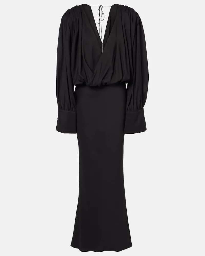 ROTATE Birger Christensen Robe Savannah aus Chiffon Schwarz