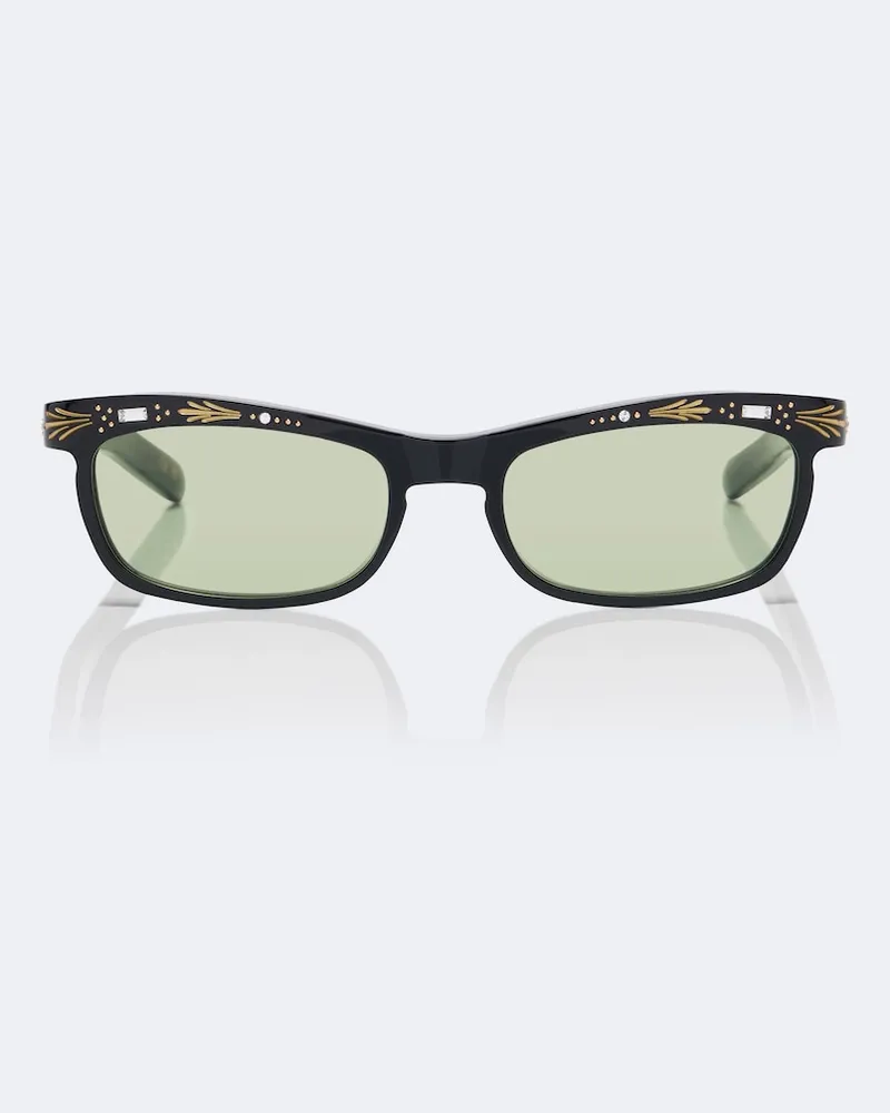 Valentino Garavani Verzierte eckige Sonnenbrille La Coureuse Schwarz