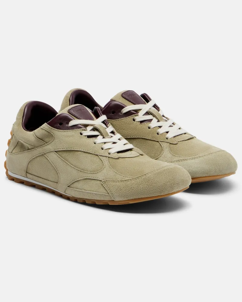 Bottega Veneta Sneakers Orbit Flash aus Veloursleder Grün