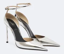 Metallic Pumps aus Leder