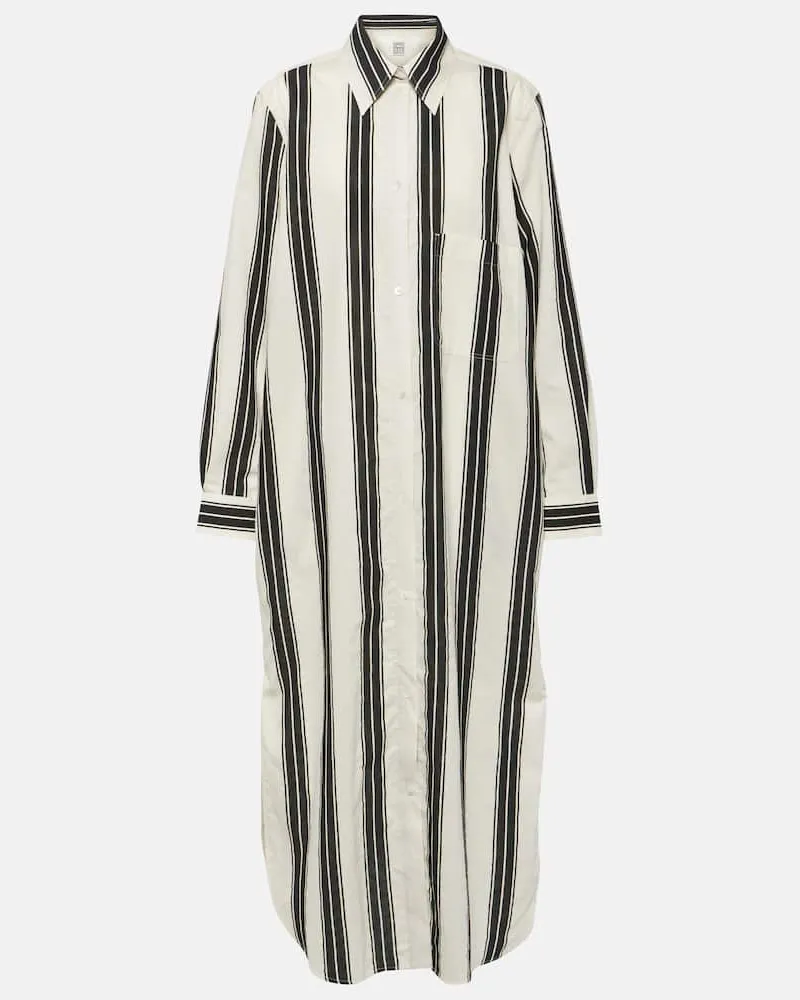 Totême Hemdblusenkleid aus einem Baumwollgemisch Weiß
