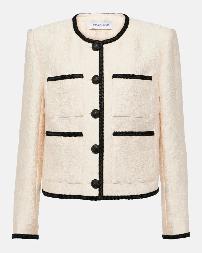Veronica Beard Jacke Darla aus Jacquard Weiß