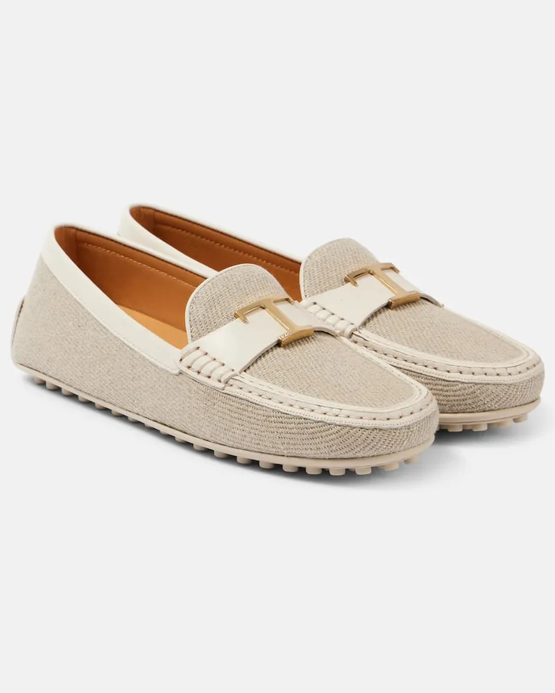 TOD'S Mokassins City Gommino aus Canvas Grau