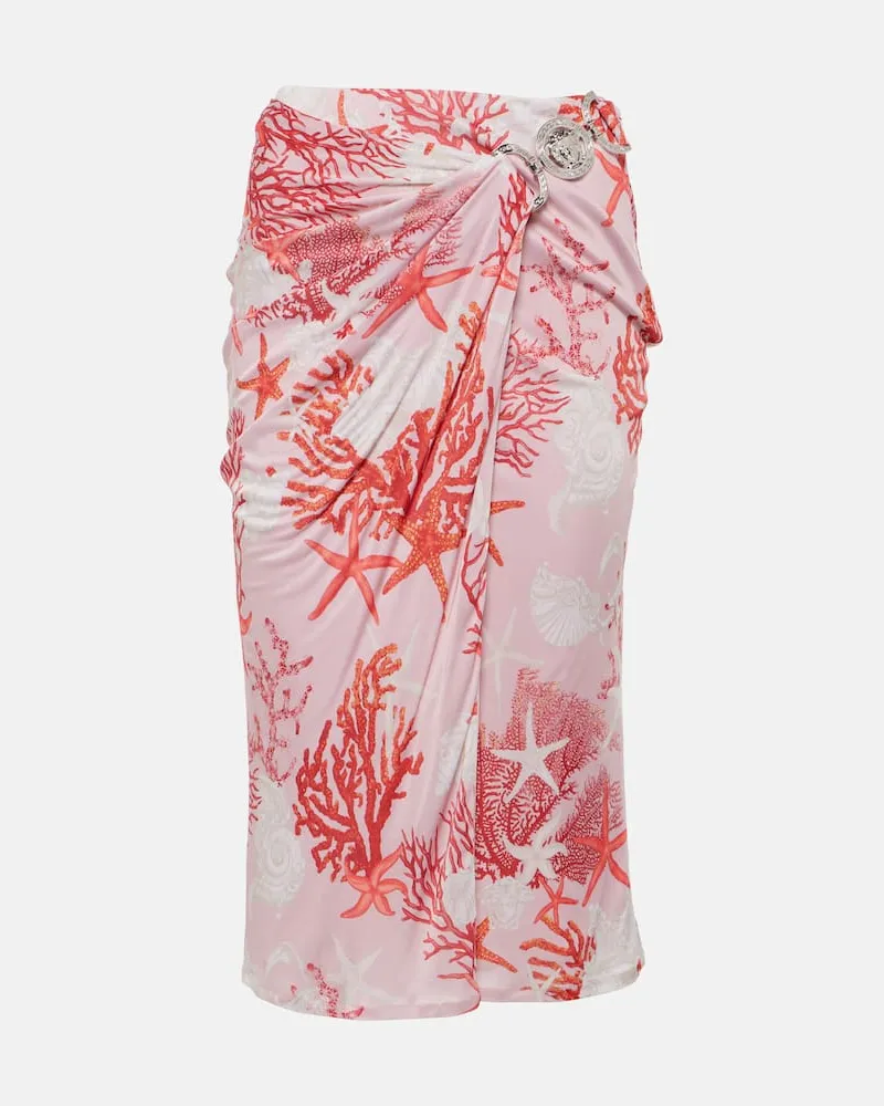 Versace Midirock Barocco Sea aus Jersey Rosa