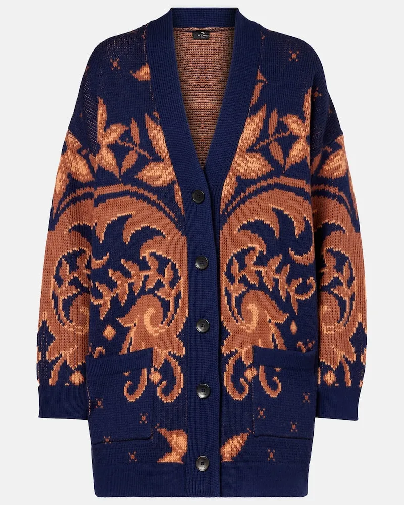Etro Cardigan aus Jacquard Blau